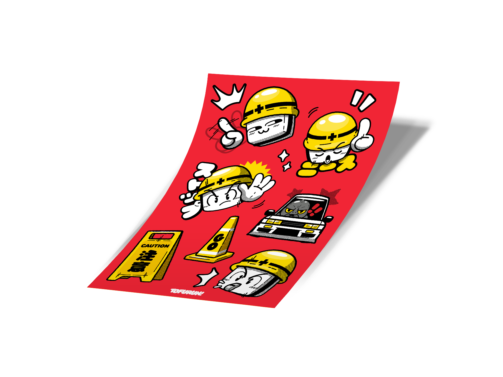 Tofu Roadworks Vinyl Sticker Sheet